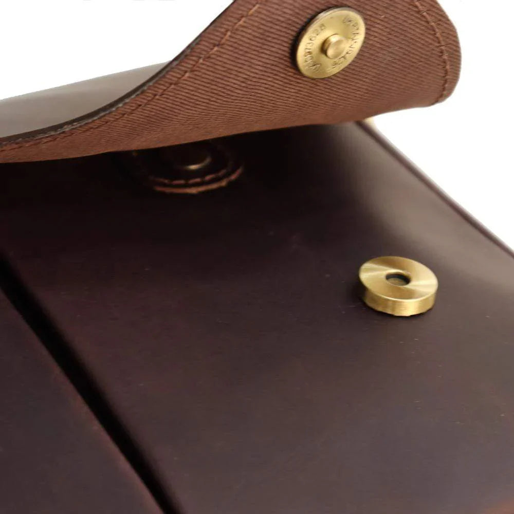 RHEA LEATHER CROSSBODY BAG - DARK BROWN