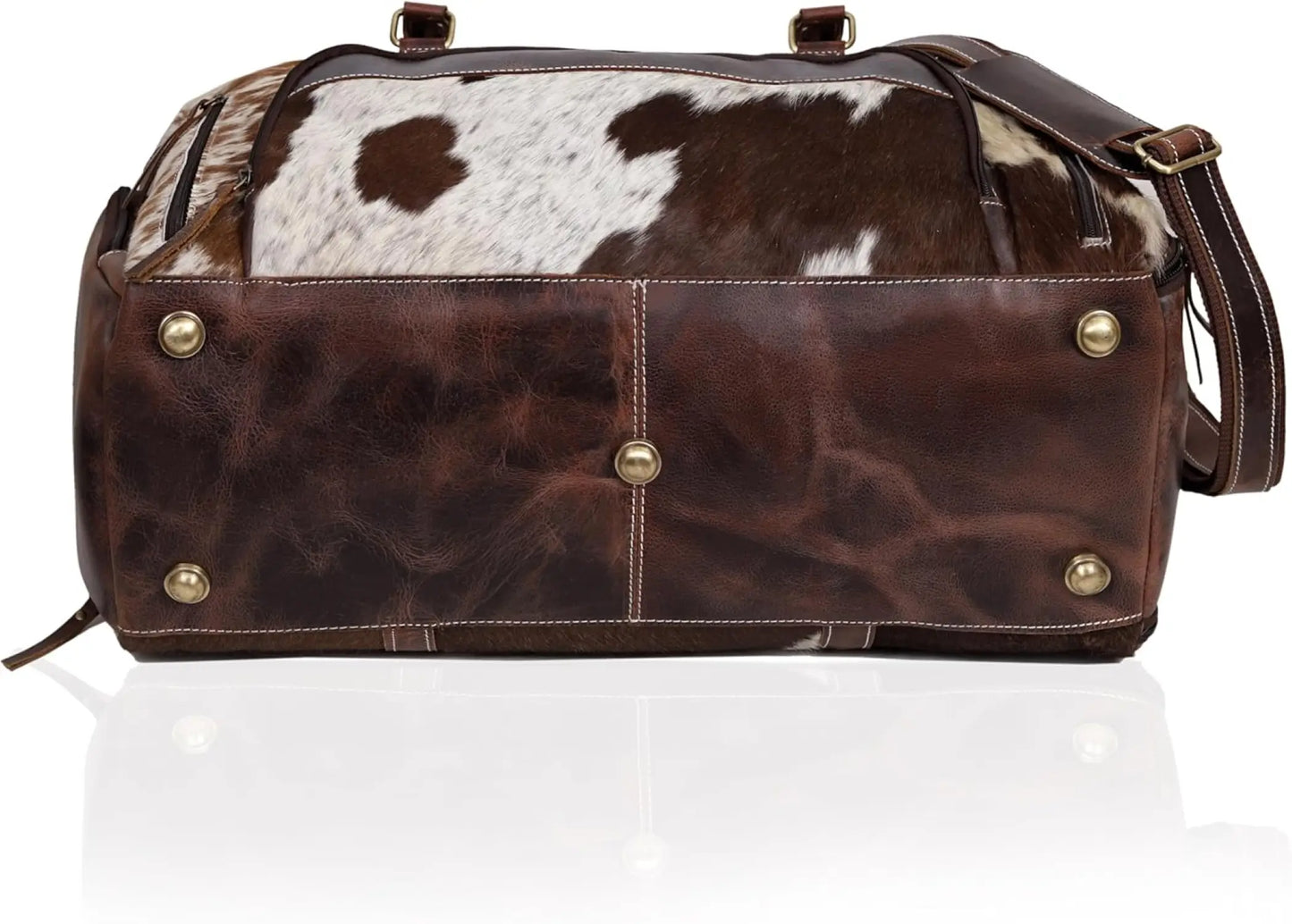 Premium Cowhide Leather Duffle Bag | Unisex Travel Weekender Bag