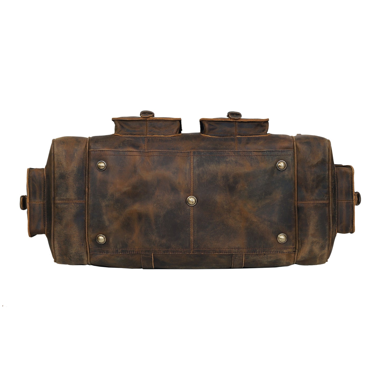 NEW JERSEY LEATHER DUFFEL BAG VINTAGE -  BROWN