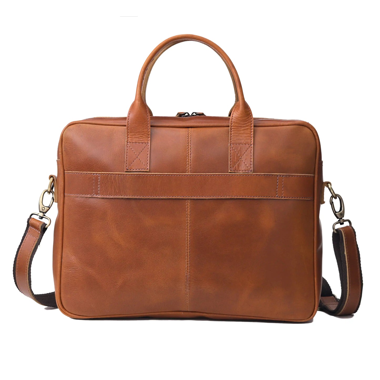 AUSTIN LAPTOP LEATHER BRIEFCASE - TAN