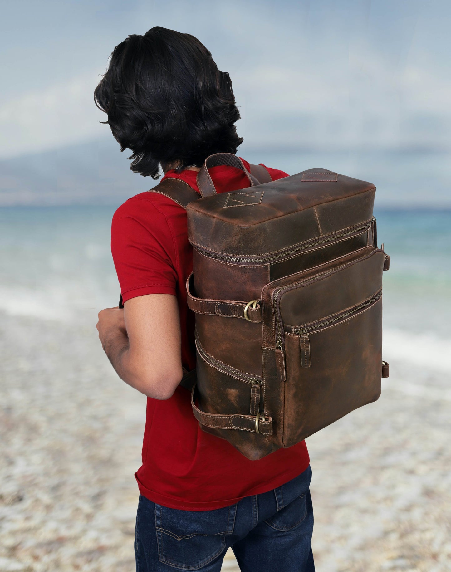Kentucky Leather Backpack Retro Daypack
