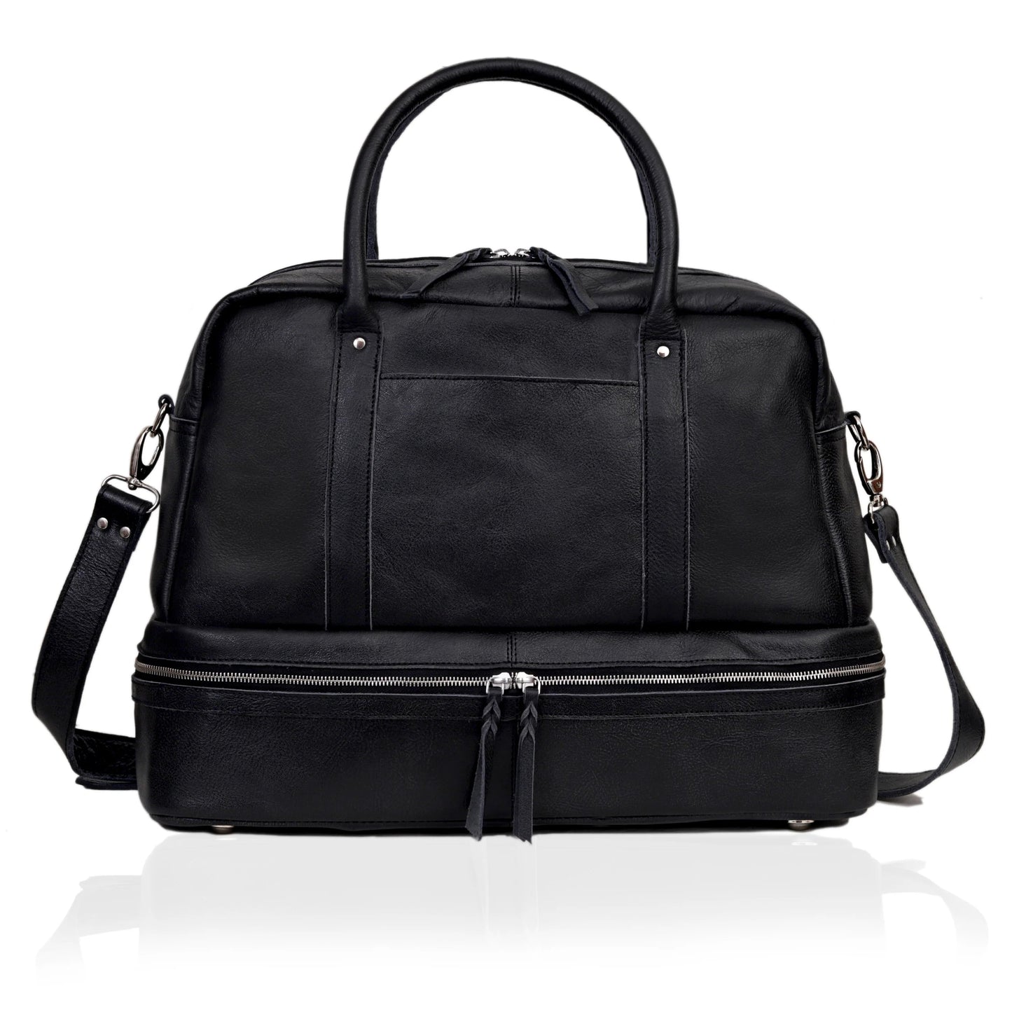 TOTO LEATHER DUFFLE BAG - BLACK