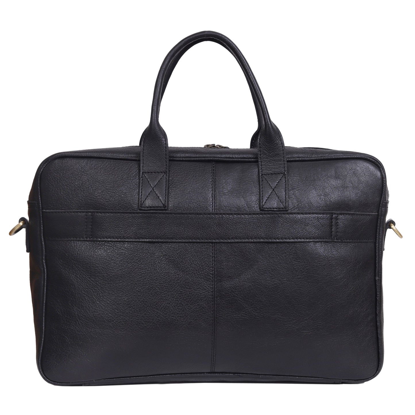 AUSTIN LAPTOP LEATHER BRIEFCASE - BLACK