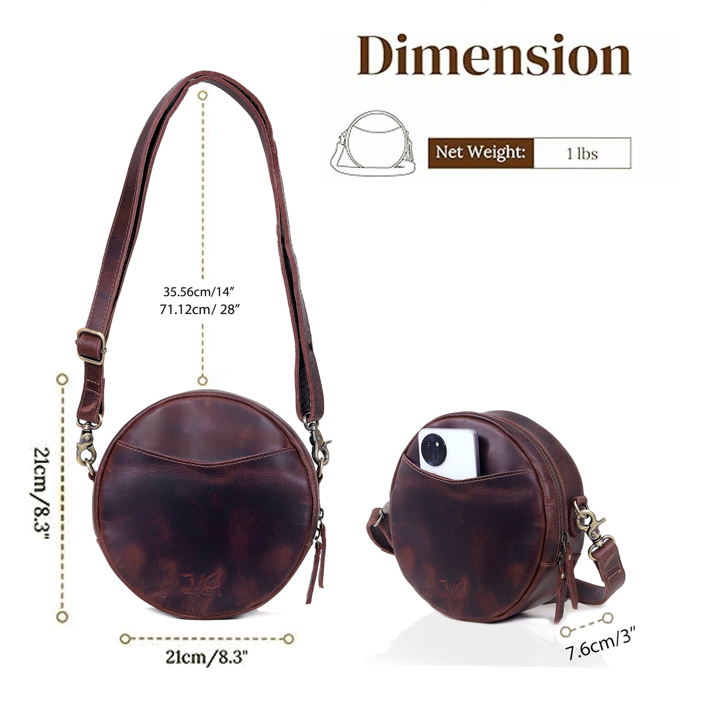 HLC collection Small Apple Cut Crossbody Bag Women - Red