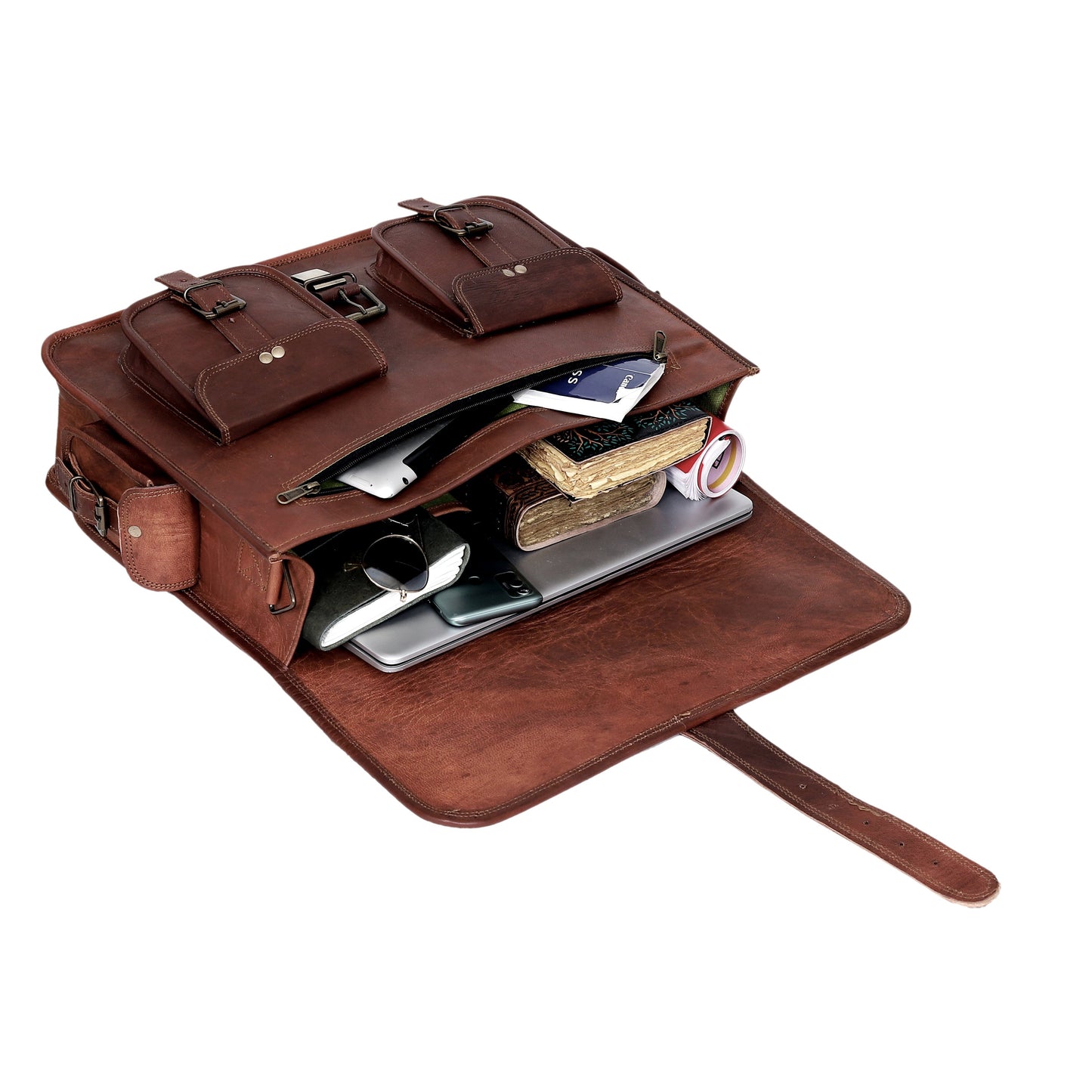 POTTER LEATHER MESSENGER LAPTOP BAG