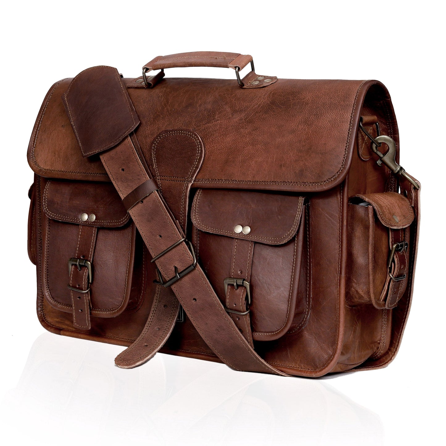 POTTER LEATHER MESSENGER LAPTOP BAG