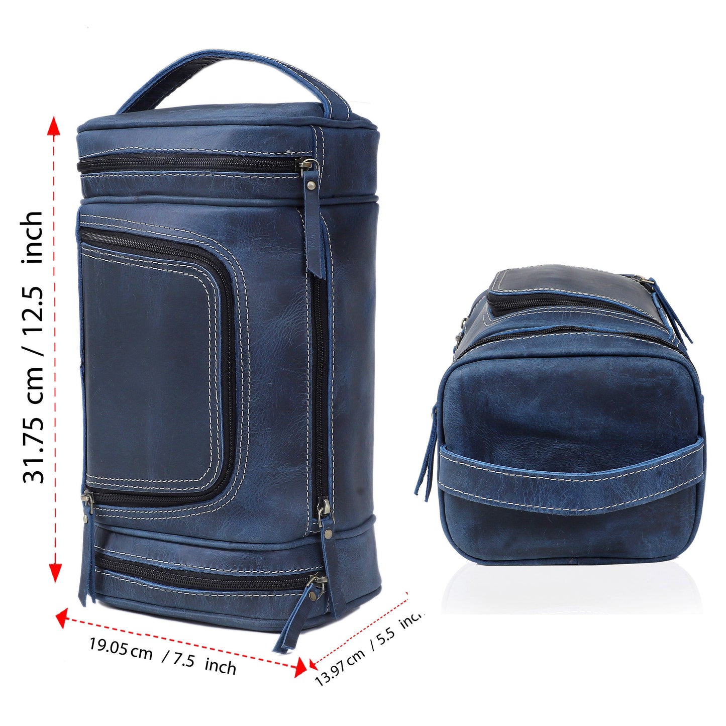Rio Grande Leather Toiletry & Large Dopp Kit - NAVY