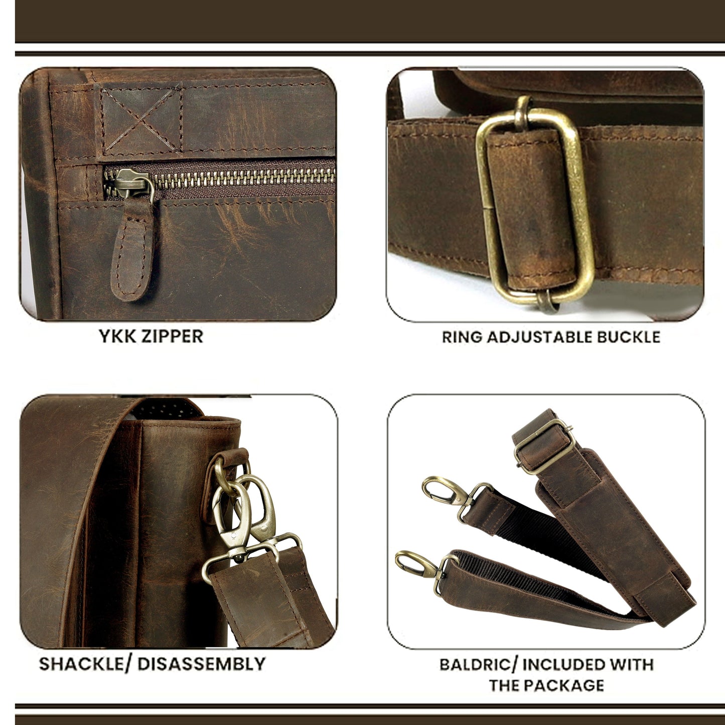 CAPTAIN BROWN LEATHER MESSENGER BAG