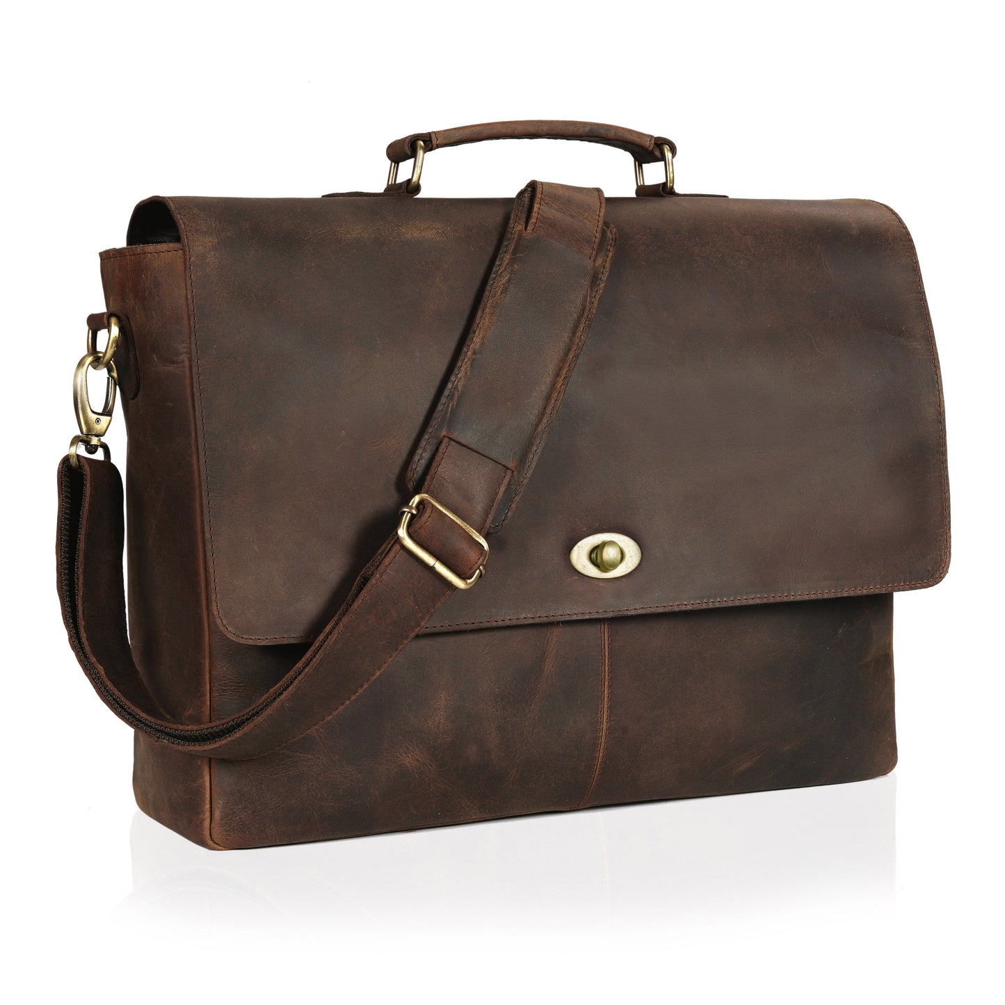 CAPTAIN BROWN LEATHER MESSENGER BAG