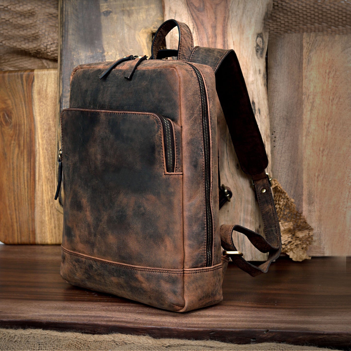 Madison Leather Travel Laptop Backpack