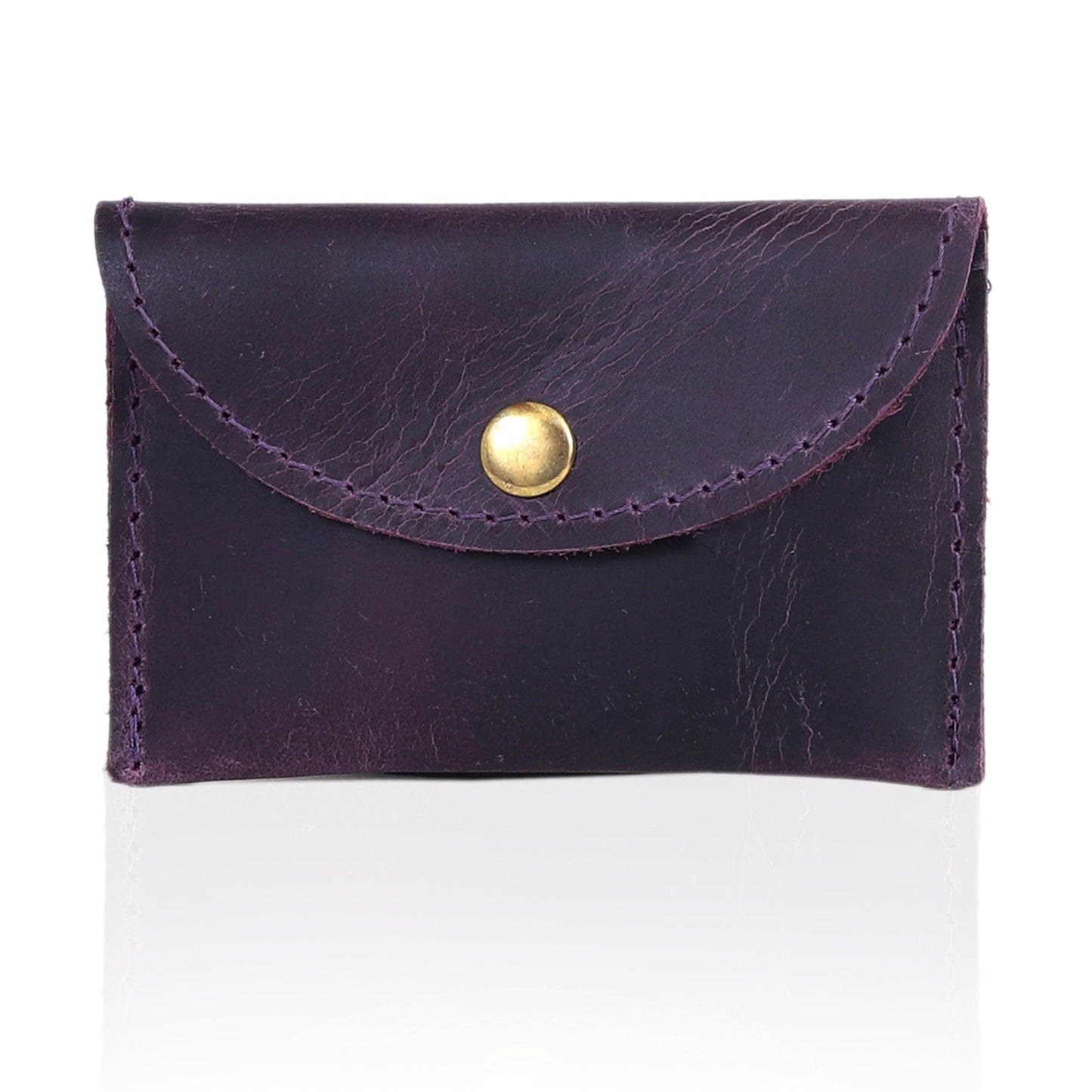 Leather Coin Purse - Purple