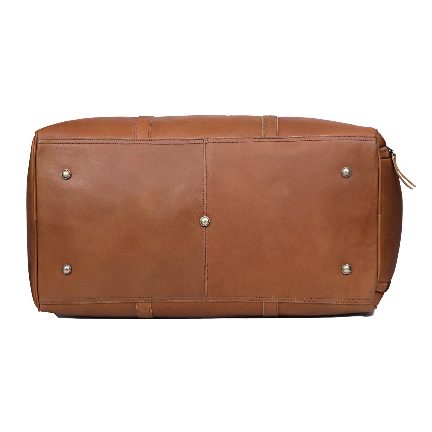 JOHN LEATHER DUFFEL BAG FOR MEN - TAN