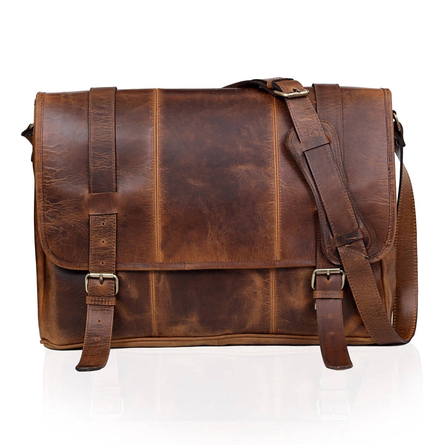 FARM LEATHER MESSENGER BAG - TAN