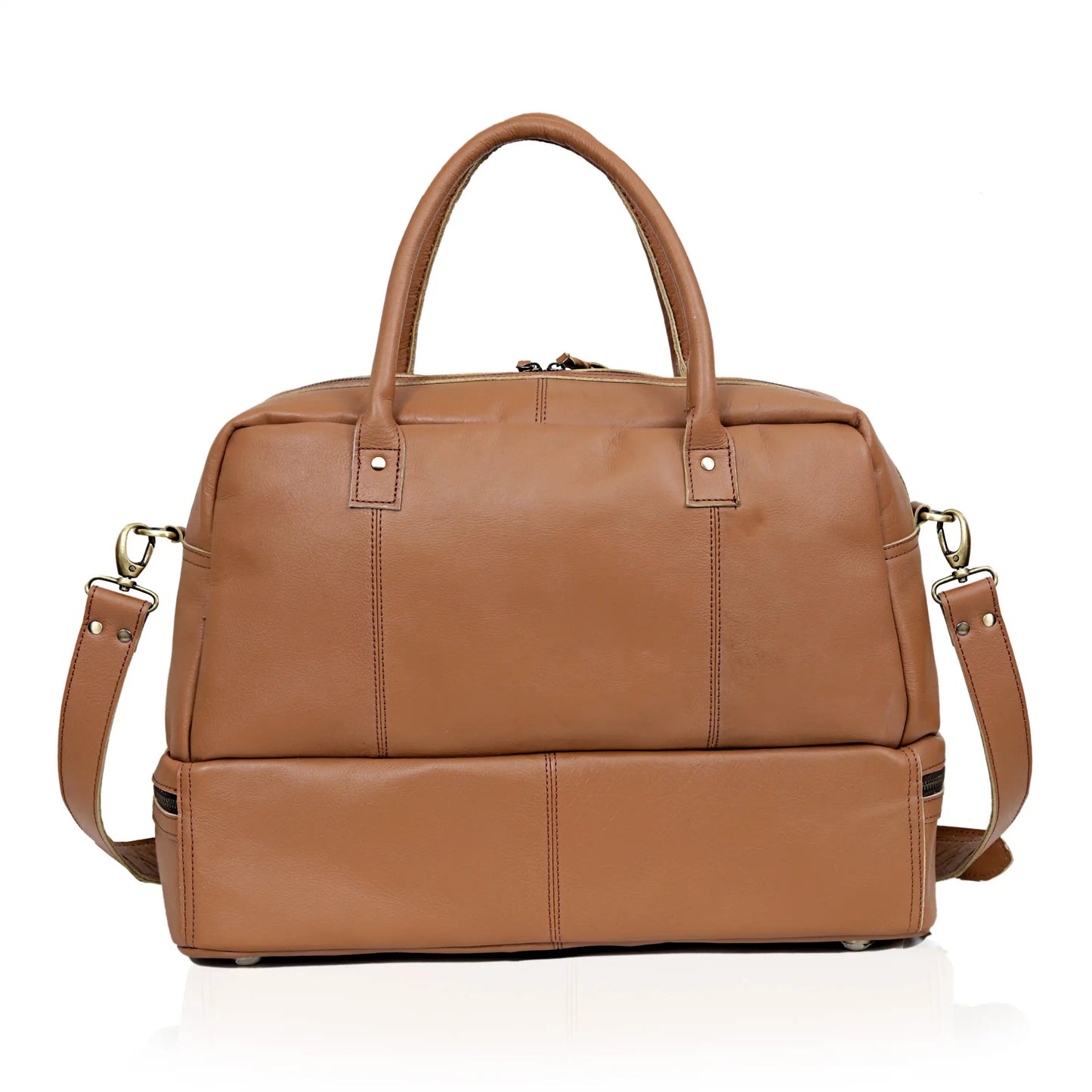 TOTO LEATHER DUFFLE BAG - TAN