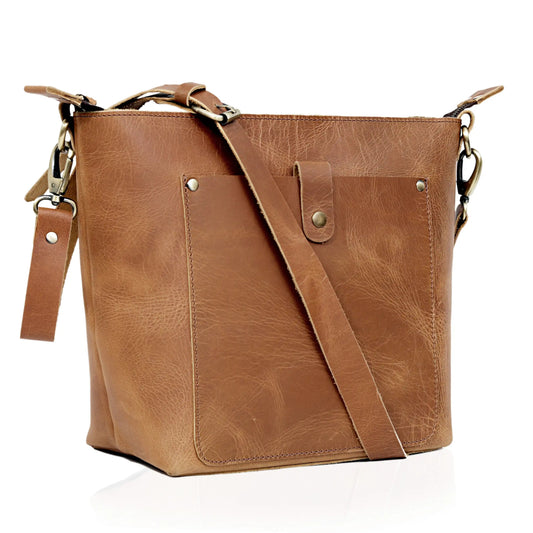 PHOENIX BUFFALO LEATHER TOTE -TAN