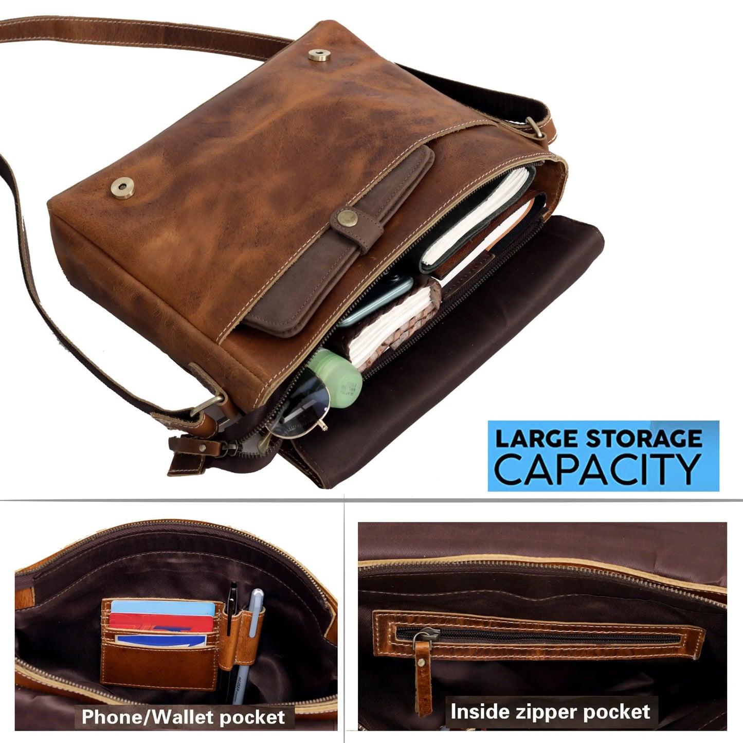 JUPITER LEATHER MESSENGER BAG