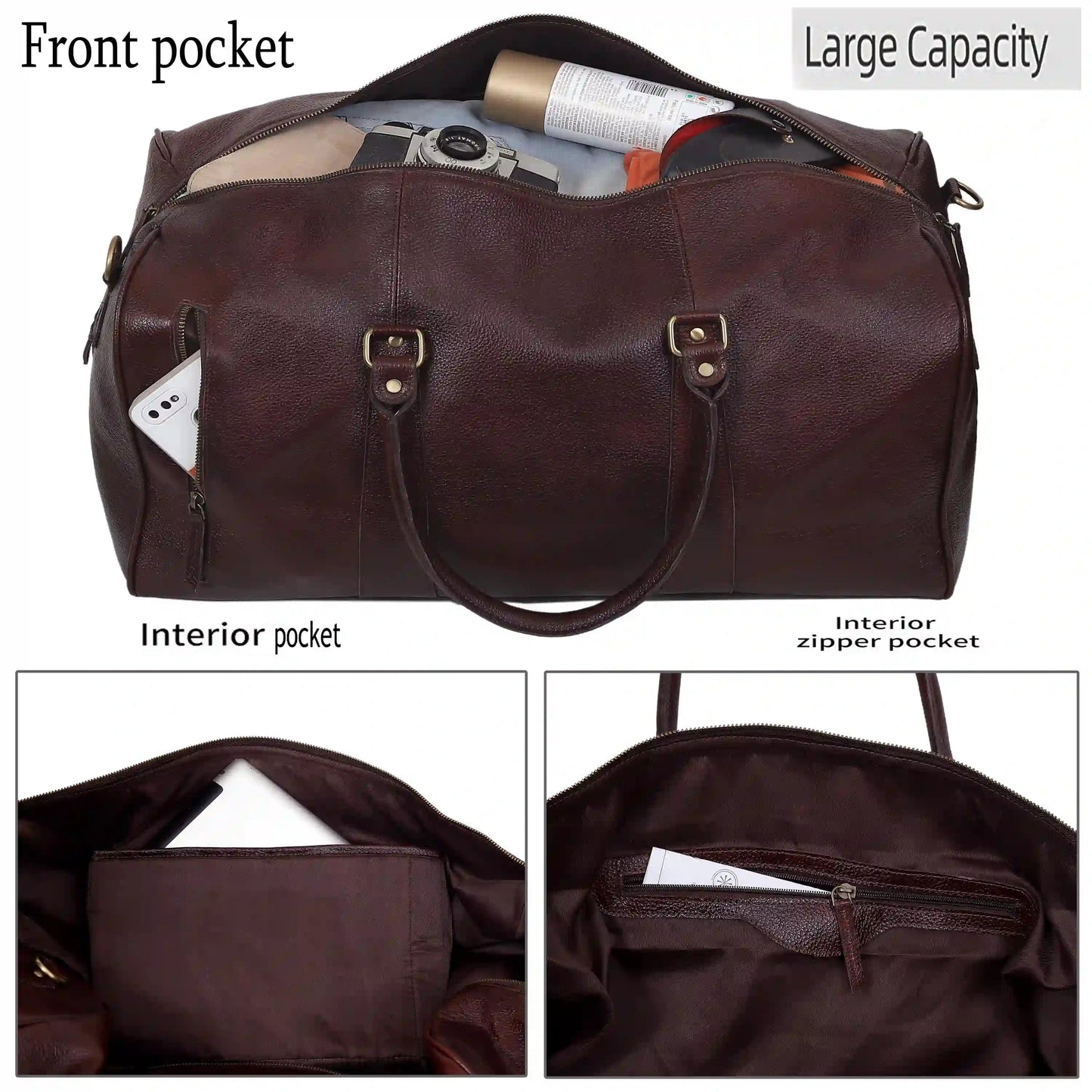PENNSYLVANIA LEATHER DUFFEL WEEKENDER BAG