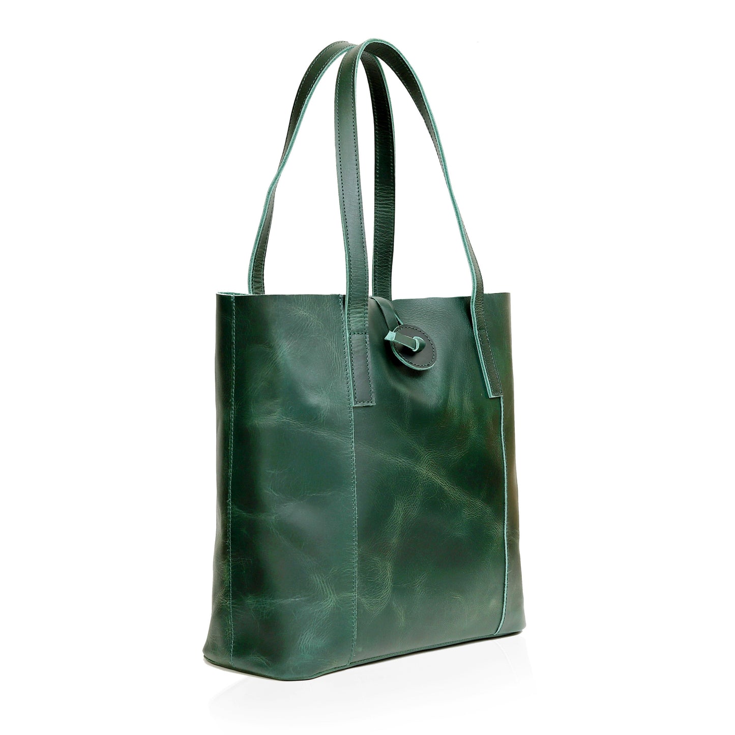 DENVER BUFFALO LEATHER TOTE BAG - GREEN