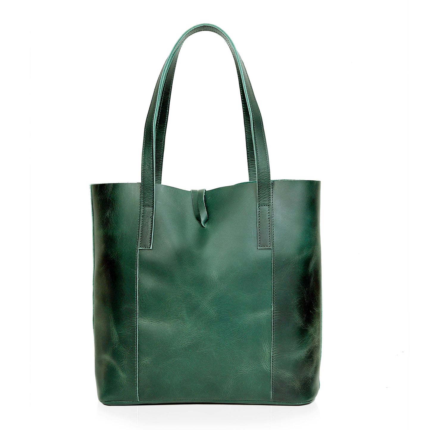 DENVER BUFFALO LEATHER TOTE BAG - GREEN