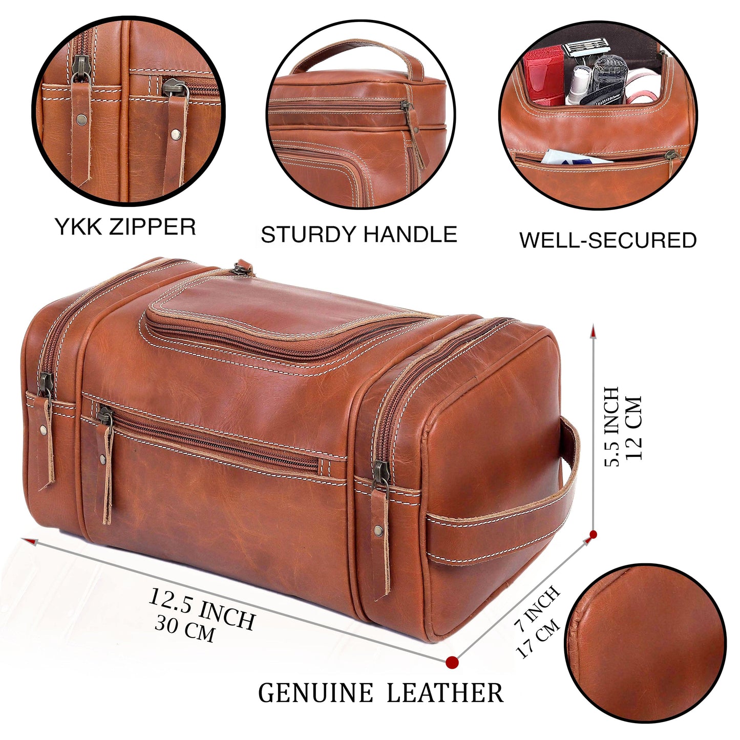Rio Grande Leather Toiletry & Large Dopp Kit - TAN