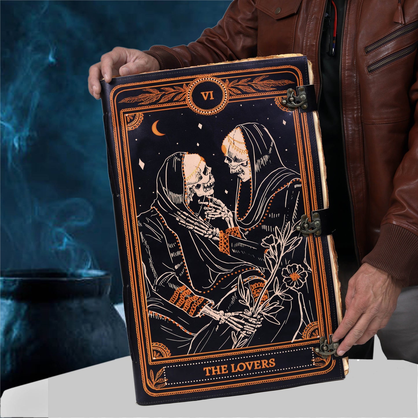 The Lovers Tarot Notebook Leather Journal