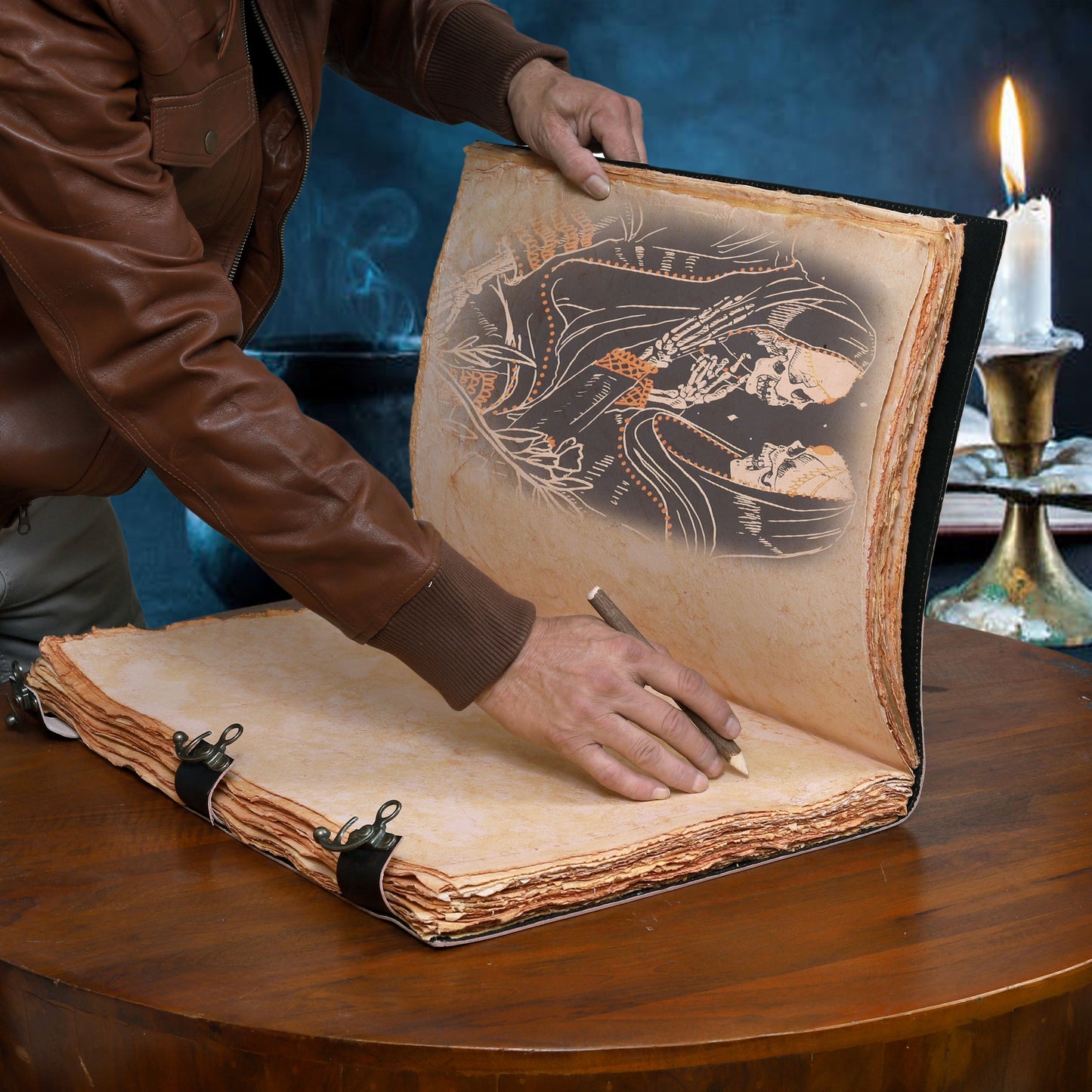The Lovers Tarot Notebook Leather Journal