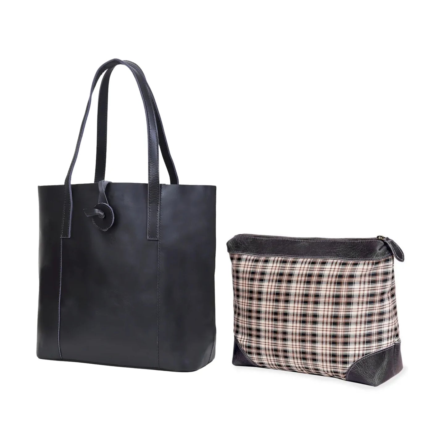 Denver Leather Bag Combo - Black