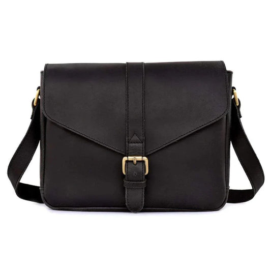 Sydney Leather Crossbody Purse-BLACK