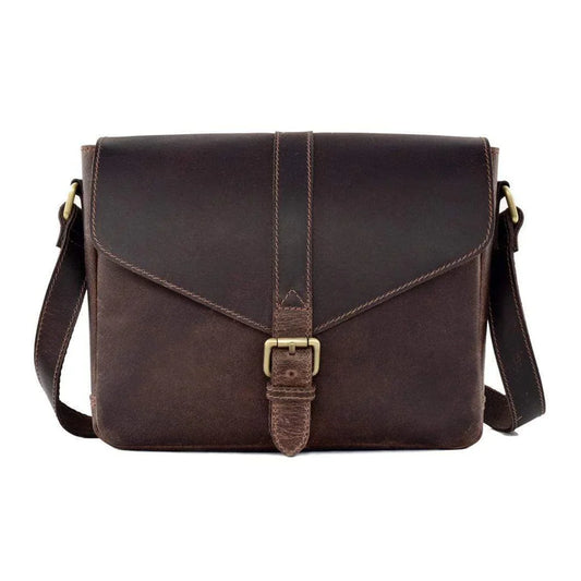 Sydney Leather Crossbody Purse - DARK BROWN