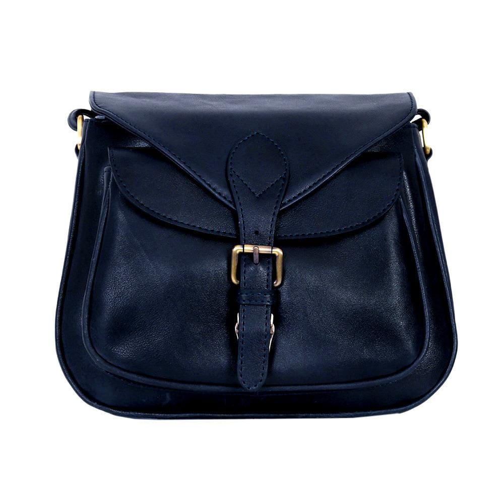 MOON LEATHER CROSSBODY BAG - MIDNIGHT BLUE