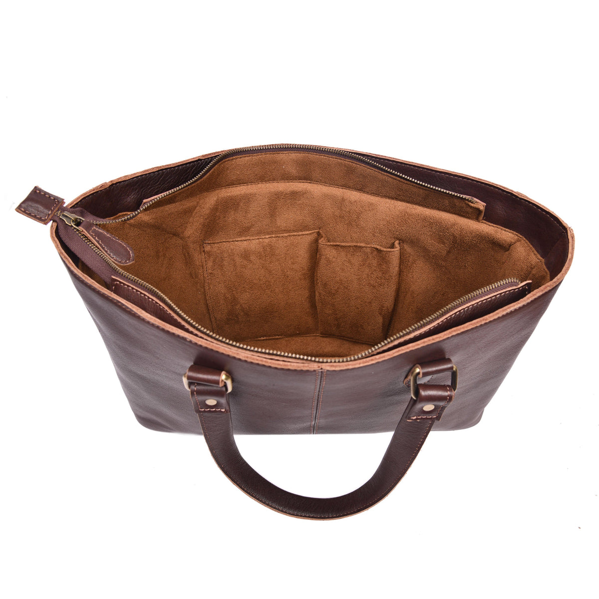 Women leather laptop tote