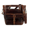 Standing leather tote bag