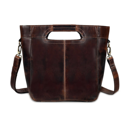 Standing leather tote bag