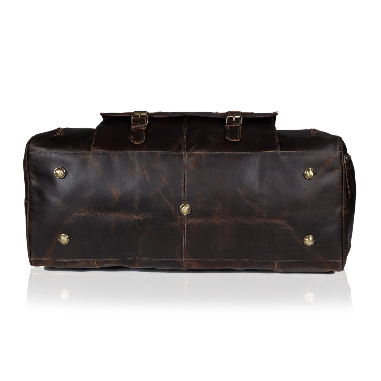 MARS LEATHER DUFFEL BAG FOR MEN - DARK BROWN