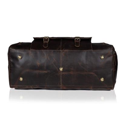 MARS LEATHER DUFFEL BAG FOR MEN - DARK BROWN