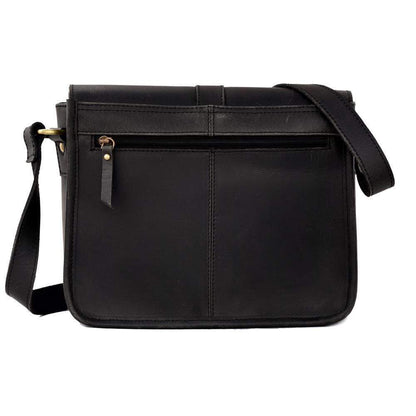 Sydney Leather Crossbody Purse-BLACK