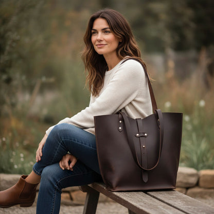 Denver Tie Leather Tote Bag