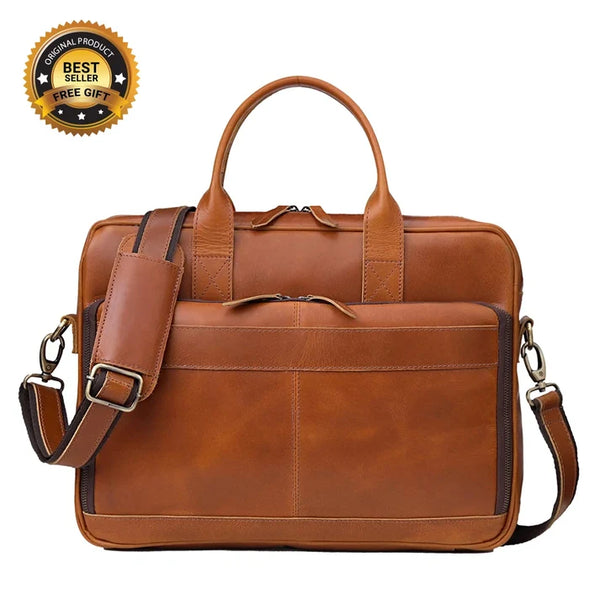 Fort William Tan Leather Briefcase For Men