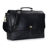 Windsor Black Leather Messenger Bag For Men