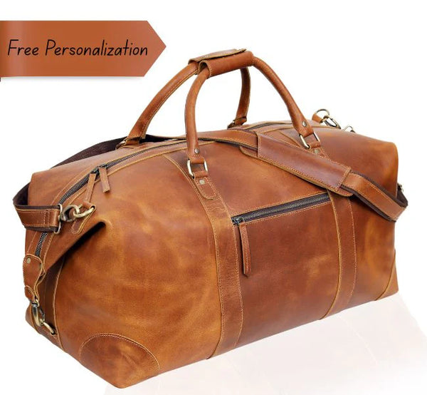 Jackson Leather Duffle Travel Bag for Men & Women