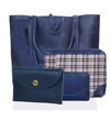 Wrexham Blue Leather Tote Bag Combo For Women