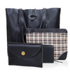 Wrexham Black Leather Tote Bag Combo For Women