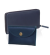 Slim Navy Leather Wallet + Coin Purse Combo