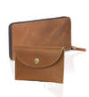 Slim Tan Leather Wallet + Coin Purse Combo