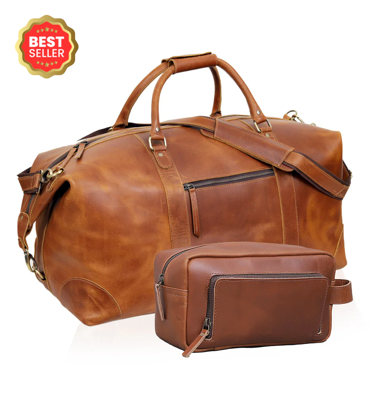 Jackson Leather Duffle Travel Bag Combo for Men & Women