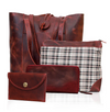 Wrexham Red Leather Tote Bag Combo For Women