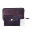 Slim Purple Leather Wallet + Coin Purse Combo