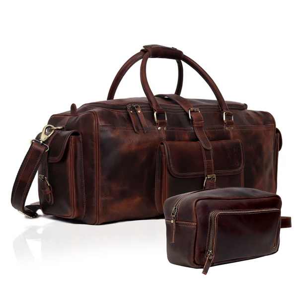 Harrogate Leather Duffle Bag Combo For Men