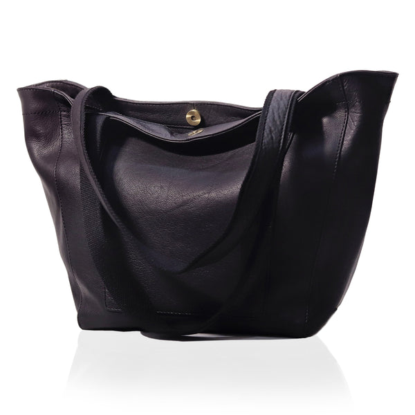 Almost Perfect Mayfair Leather Tote Handbag for Women - Black