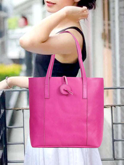 DENVER LEATHER TOTE BAG - PINK